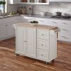 White Wood Top Kitchen Cart - Liberty -3