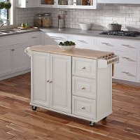 White Wood Top Kitchen Cart - Liberty-3