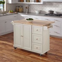 White Wood Top Kitchen Cart - Liberty-4