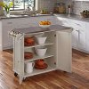 White Stainless Top Kitchen Cart - Liberty -2