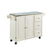 White Stainless Top Kitchen Cart - Liberty -3