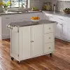 4512-95 White Stainless Top Kitchen Cart - Liberty
