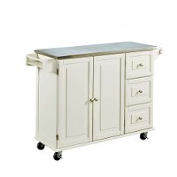 White Stainless Top Kitchen Cart - Liberty -3