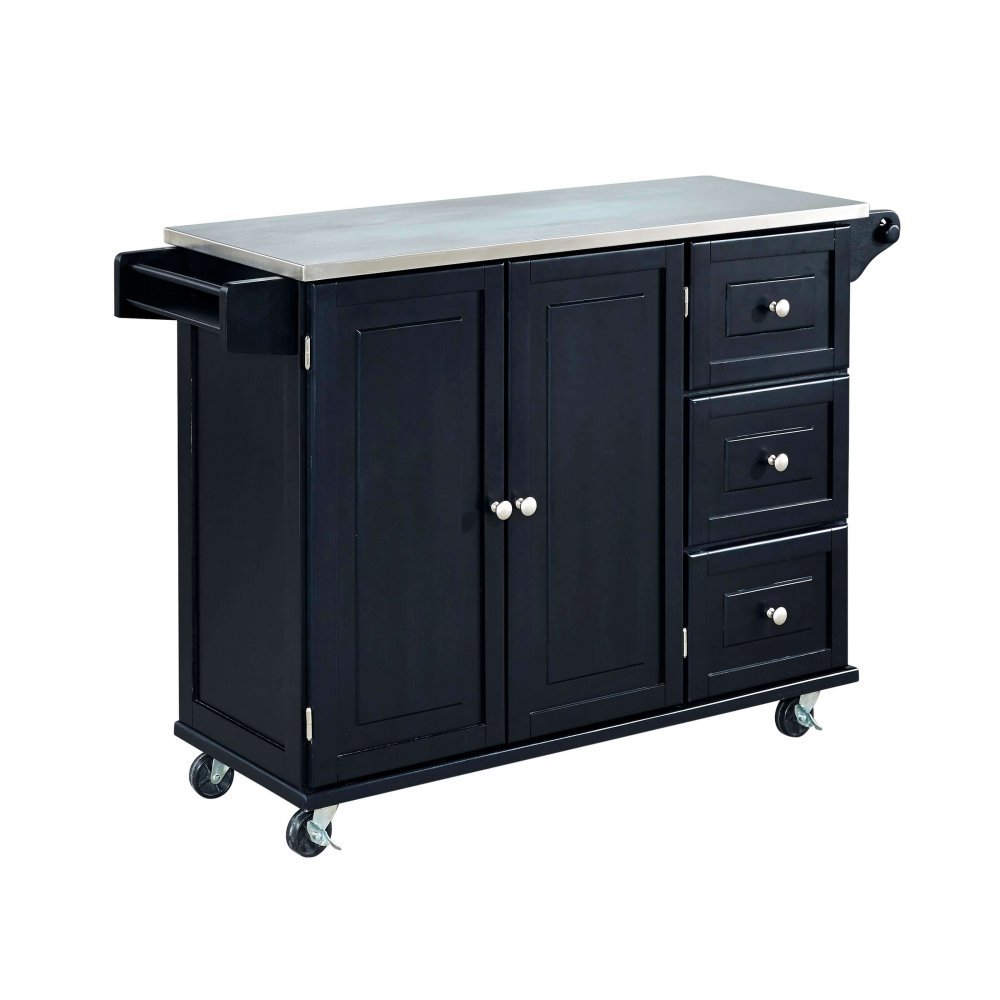 Black Stainless Top Kitchen Cart - Liberty -3
