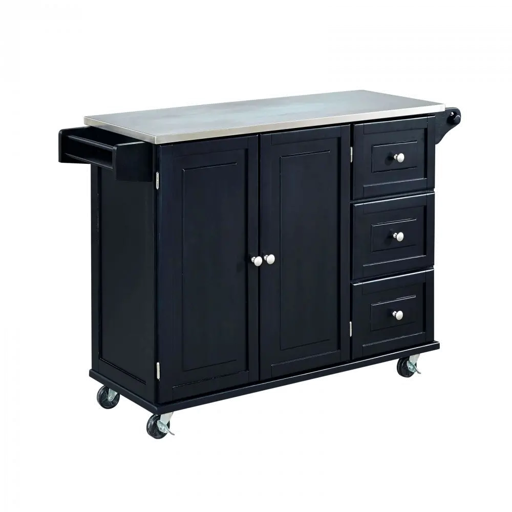 Black Stainless Top Kitchen Cart - Liberty -3