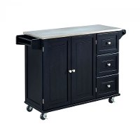 Black Stainless Top Kitchen Cart - Liberty -3