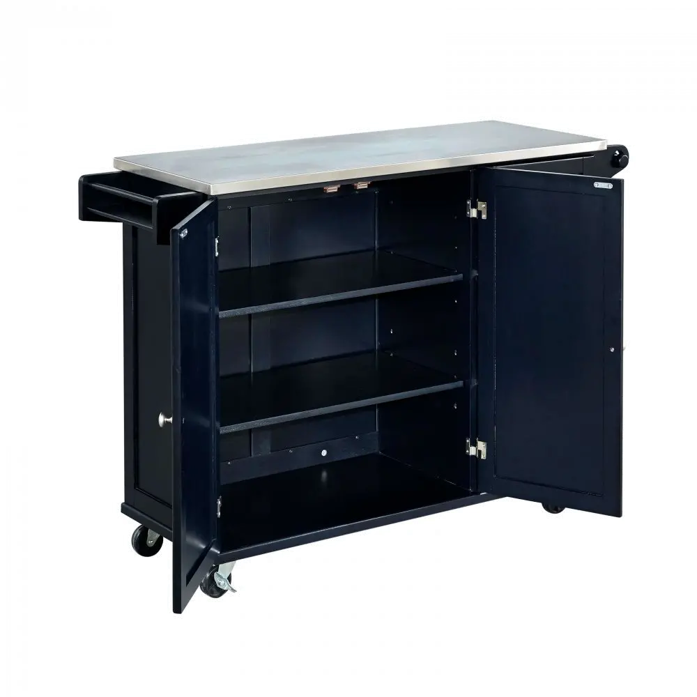Black Stainless Top Kitchen Cart - Liberty -4