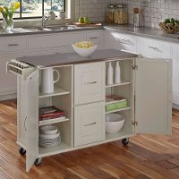 White Stainless Top Kitchen Cart - Patriot -2