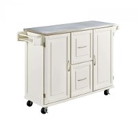 White Stainless Top Kitchen Cart - Patriot -3