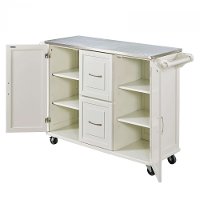 White Stainless Top Kitchen Cart - Patriot -4