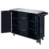 Black Stainless Top Kitchen Cart - Patriot -4