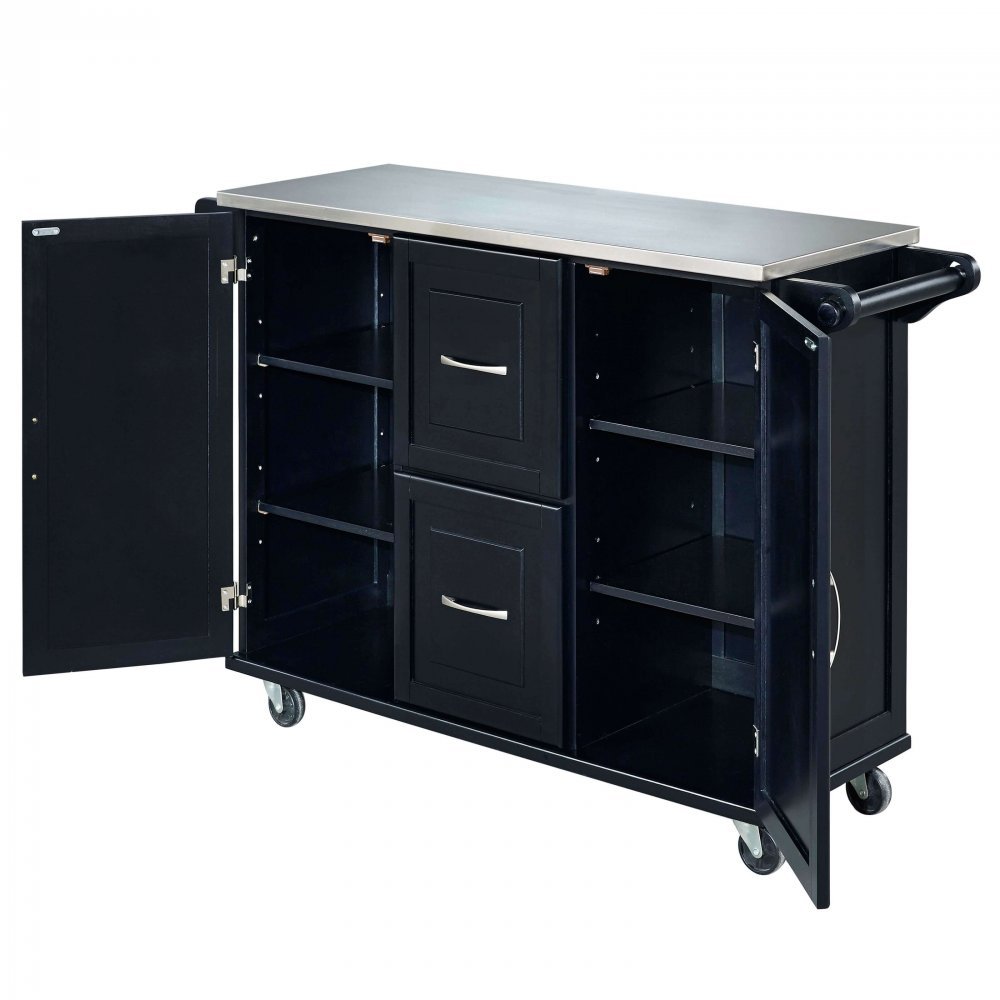 Black Stainless Top Kitchen Cart - Patriot-4