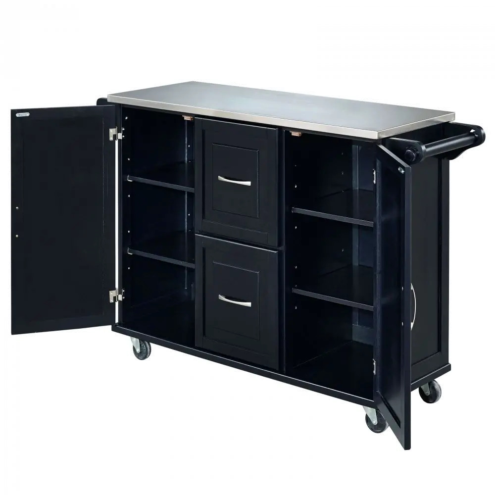 Black Stainless Top Kitchen Cart - Patriot-4