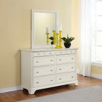 White Dresser & Mirror - Naples