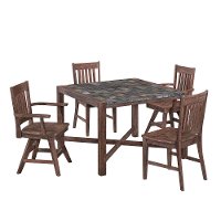 Mosaic Slate 5 Piece Square Table Dining Set - Morocco -2