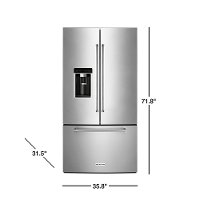 KRFC604FSS KitchenAid Counter Depth French Door Refrigerator - 23.76 cu. ft., 36 Inch Stainless Steel-5