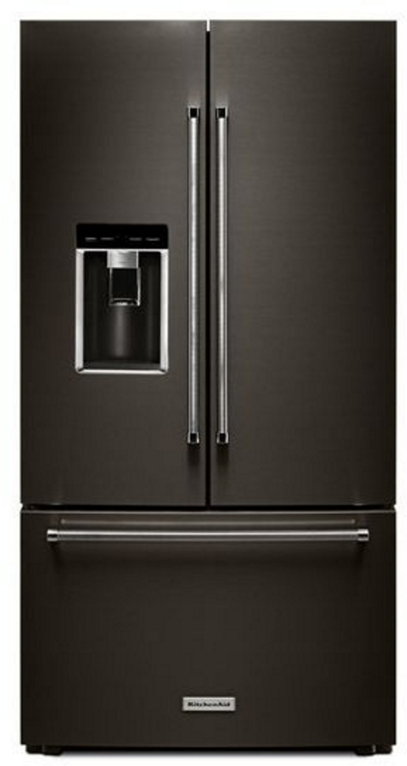 Kitchenaid Counter Depth French Door Refrigerator 23 8 Cu Ft 36 Inch Black Stainless Steel Rc Willey