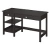 Espresso Oak Open Storage Desk - Broadview