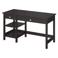 Espresso Oak Open Storage Desk - Broadview