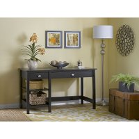 Espresso Oak Open Storage Desk - Broadview -2