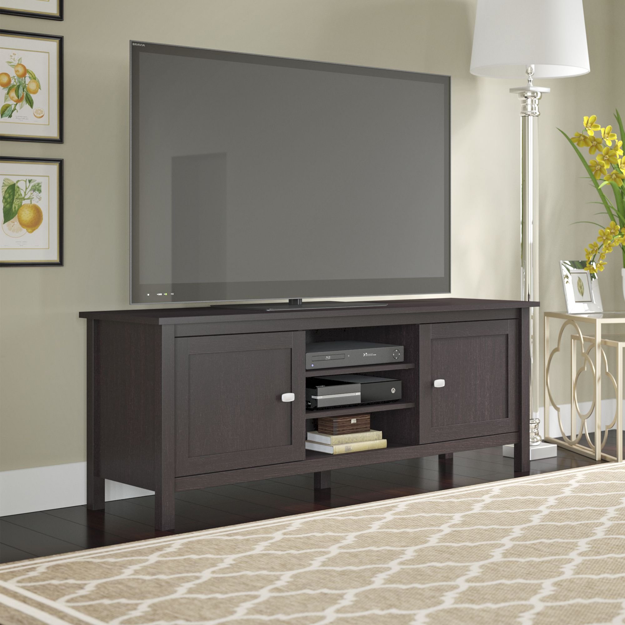 Espresso Brown Oak Modern 65 Inch TV Stand - Broadview-2