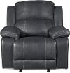 Steamboat Charcoal Gray Leather-Match Rocker Recliner - Monticello