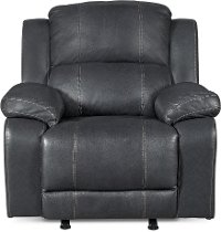 Steamboat Charcoal Gray Leather-Match Rocker Recliner - Monticello