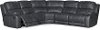 Charcoal Gray Leather-Match 5 Piece Reclining Sectional - Monticello