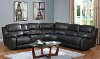 Charcoal Gray Leather-Match 6 Piece Reclining Sectional Sofa - Monticello