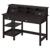 Espresso Oak Open Storage Desk and Organizer - Broadveiw