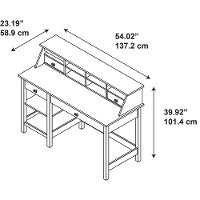 Espresso Oak Open Storage Desk and Organizer - Broadveiw -5