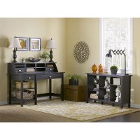 Espresso Oak Open Storage Desk, Organizer, Bookcase - Broadview