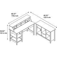 Espresso Oak Open Storage Desk, Organizer, Bookcase - Broadview -5