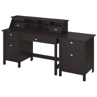 Espresso Oak Single Pedestal Desk, Organizer, File - Broadview -2