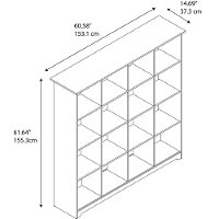 Espresso Oak 16-Cube Bookcase - Cabot -3