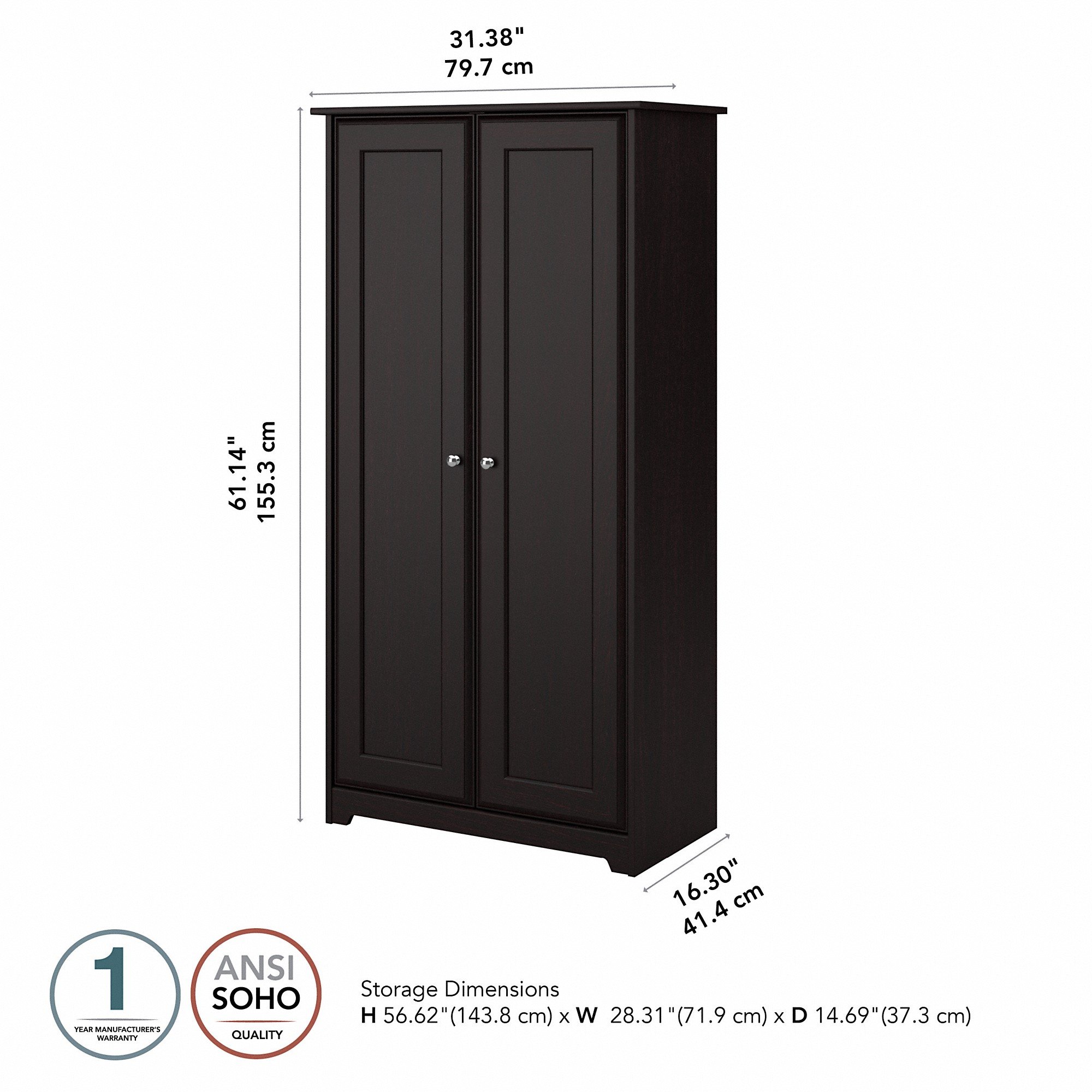 Espresso Oak 2-Door Tall Storage - Cabot-6