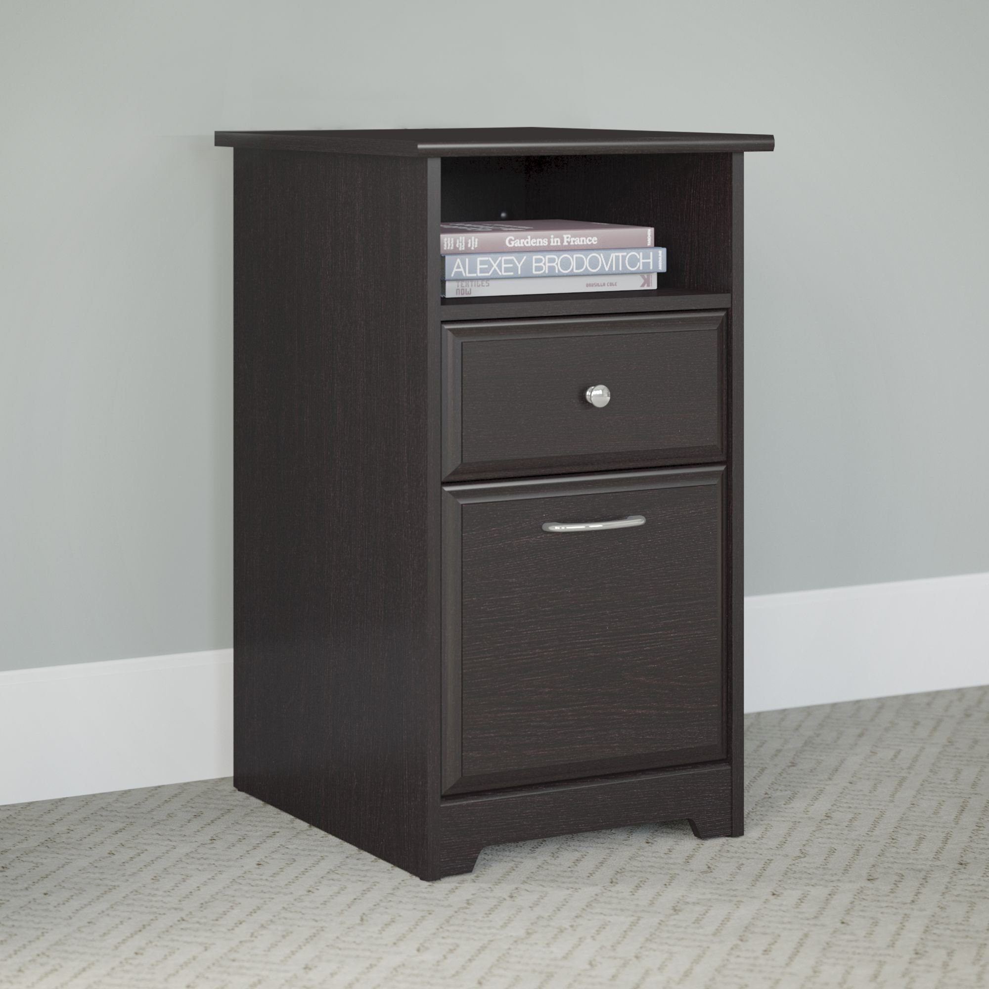 Espresso Oak 2 Drawer File Cabinet - Cabot-1