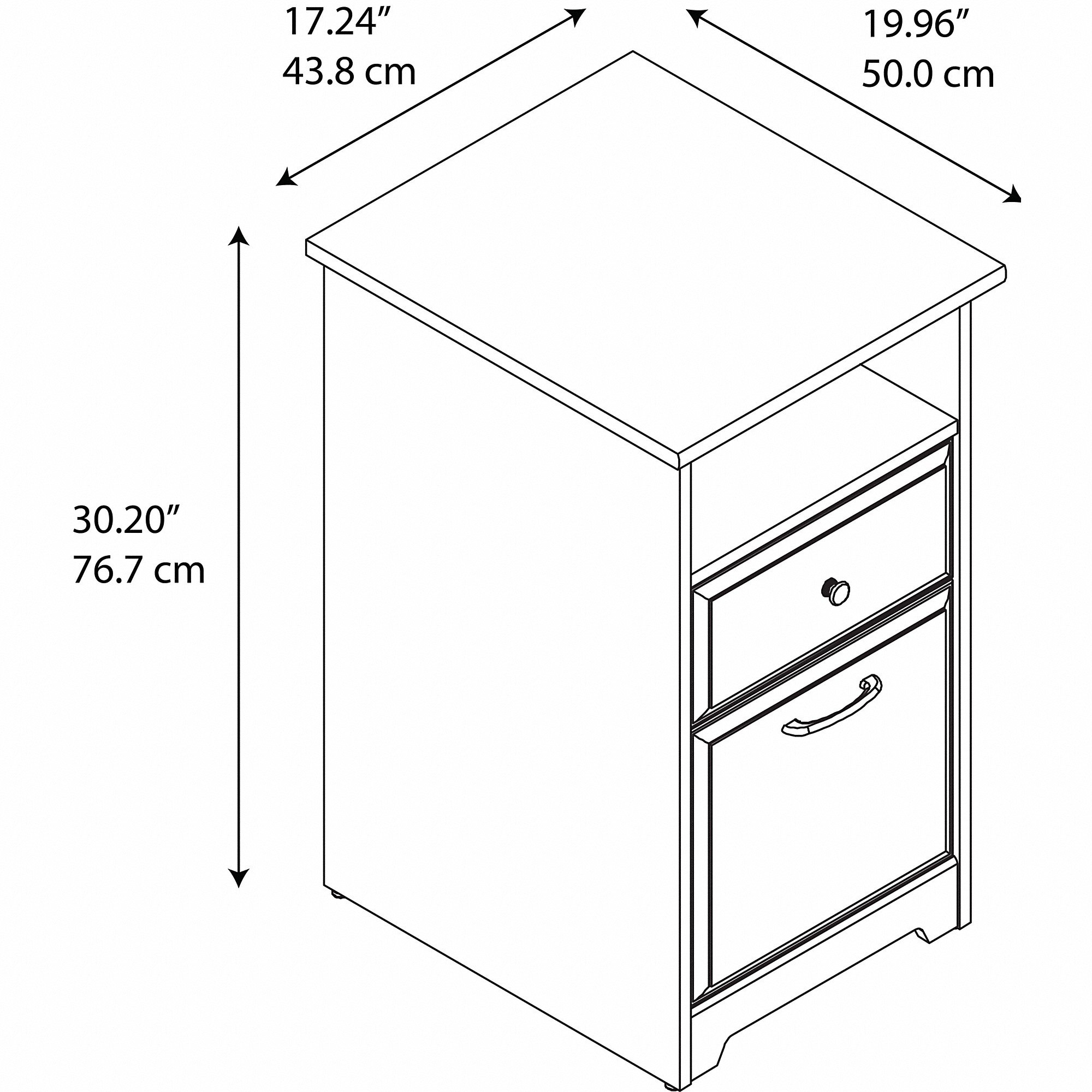 Espresso Oak 2 Drawer File Cabinet - Cabot-6