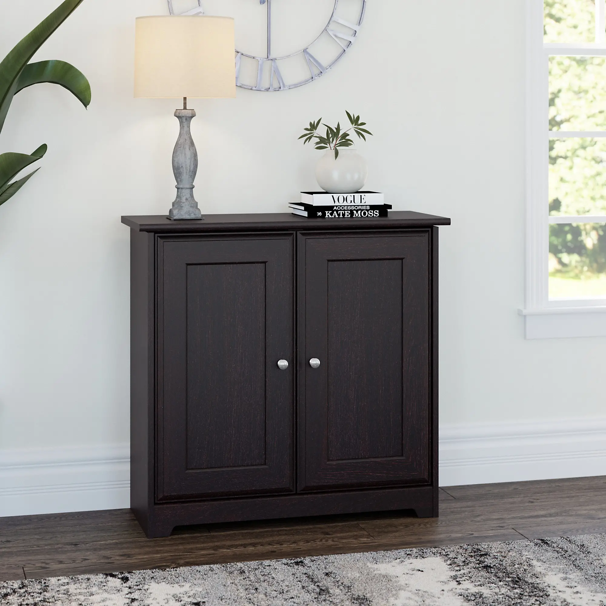 WC31896-03 Espresso Oak 2-Door Low Storage - Cabot-1