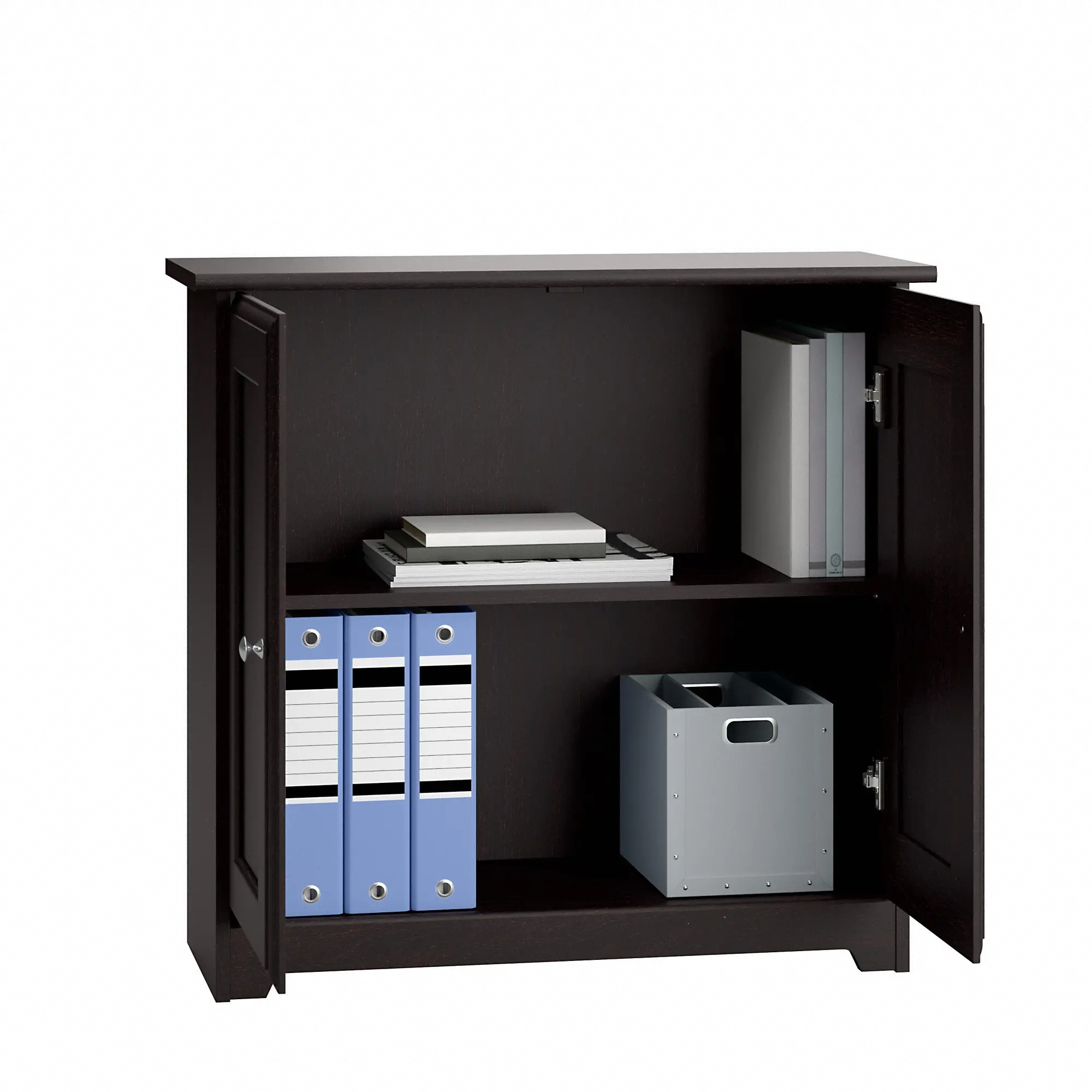 WC31896-03 Espresso Oak 2-Door Low Storage - Cabot-3