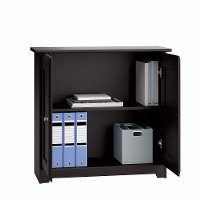 Espresso Oak 2-Door Low Storage - Cabot -3