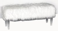 Faux Fur Bench with Acrylic Legs