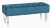 Boyoux Blue Velvet Tufted Bench with Acrylic Legs