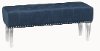 Blue Ink Velvet Tufted Bench with Acrylic Legs