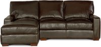 Contemporary Brown Leather Sofa-Chaise - Mayfair