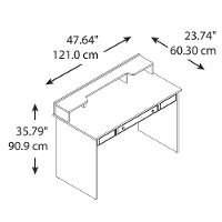 Espresso Oak 48 Inch Writing Desk - Cabot-5