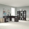 Espresso Oak 60 Inch L-Desk and Bookcase - Cabot -2
