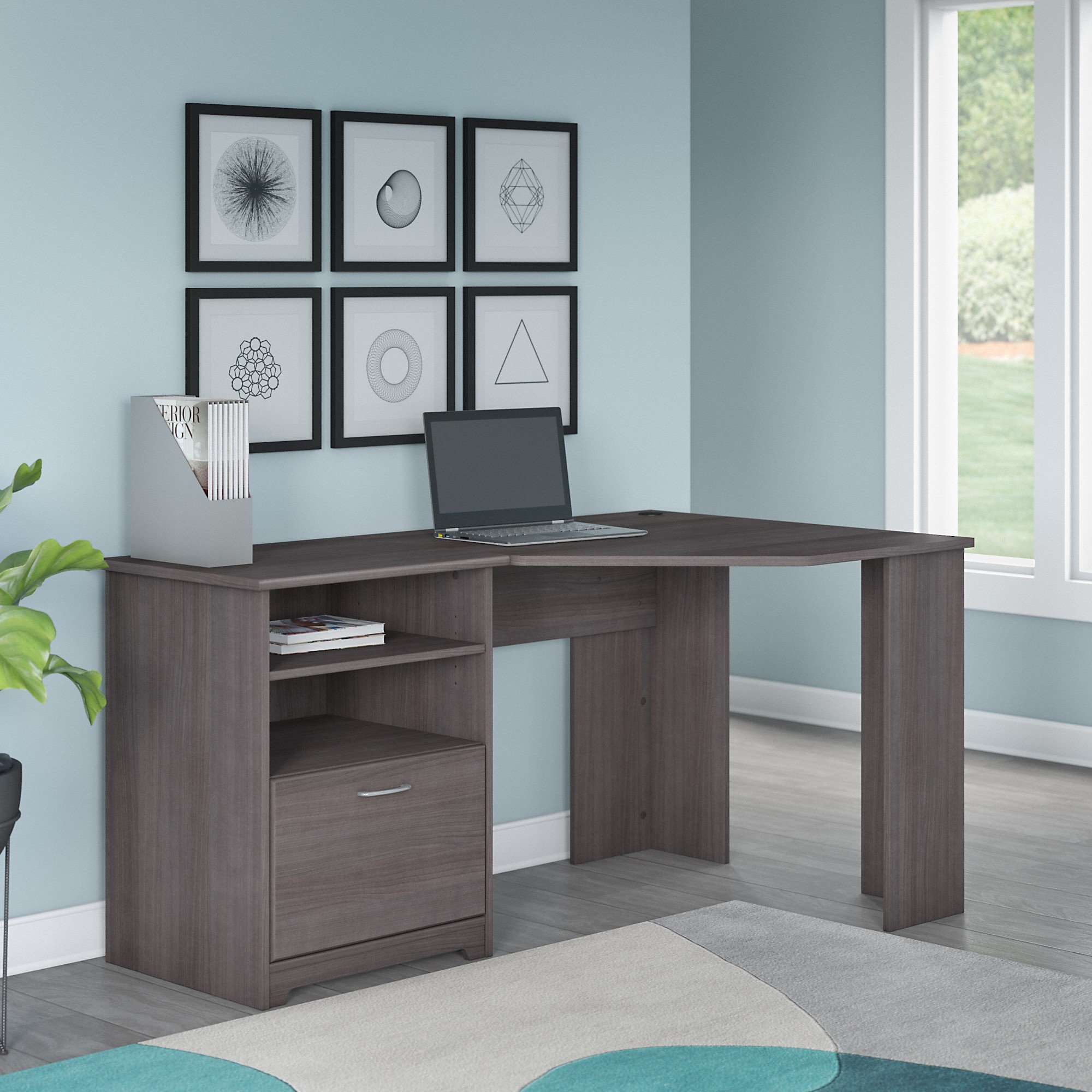 Heather Gray Corner Desk - Cabot-1