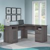 Heather Gray Wide L-Desk (60 Inch) - Cabot