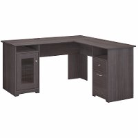 Heather Gray Wide L-Desk (60 Inch) - Cabot -2